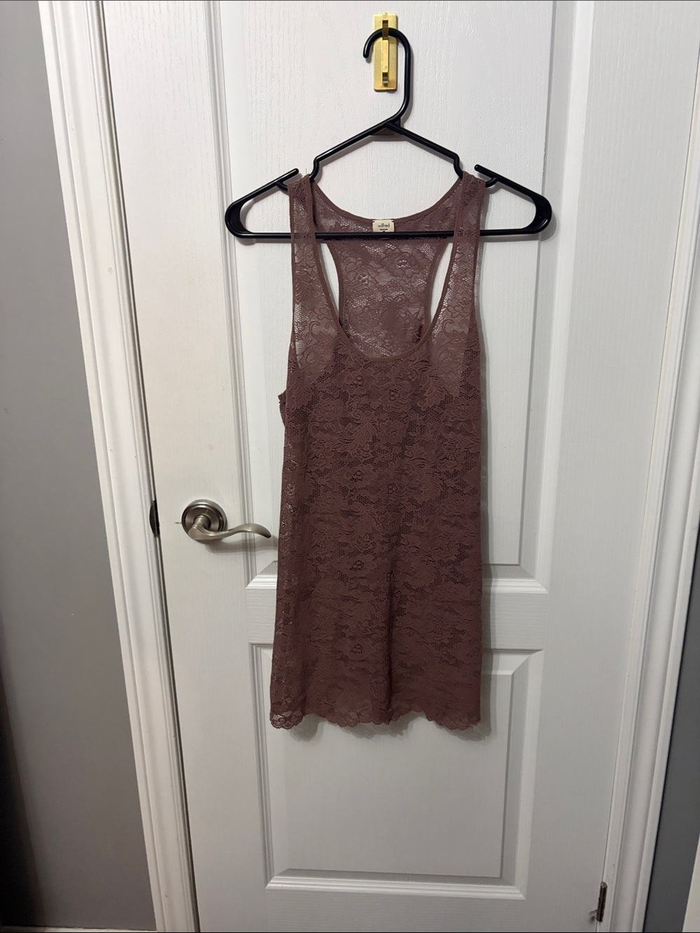 Wilfred Lace Racerback Tank - Mauve Brown